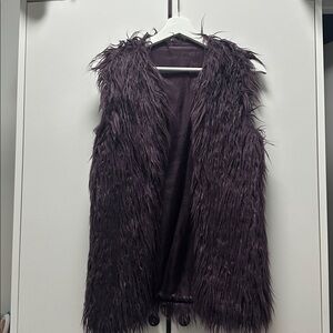 Women's Faux Fur Vest in Purple